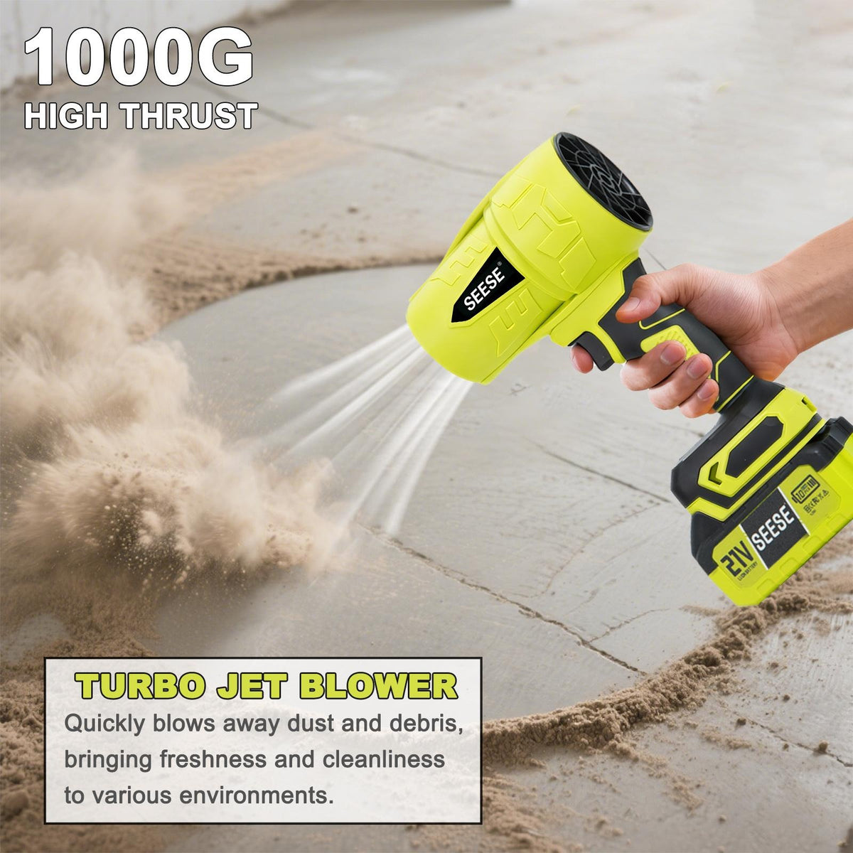 Violent Turbo Handheld Cordless Blower, Premium Pure Copper Motor & Turbo Fan Design, Multifunctional Air Duster for Garden Cleaning, Car Wash & Snow Removal